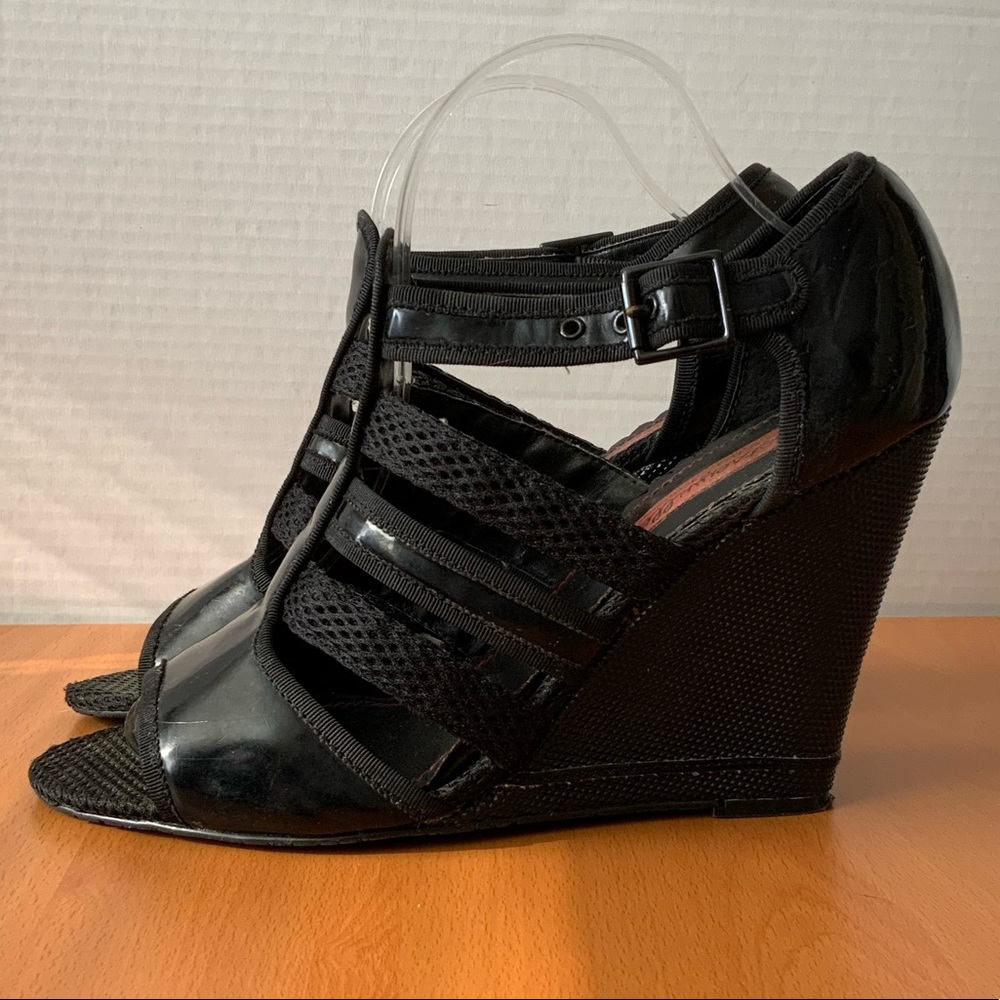 Betseyville mesh strappy wedges